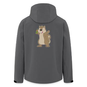 Squirrel Bottle of Beer - Men’s Recycled Softshell Jacket by Stanley/Stella - black - Back - AI Model Male 185 light (185cm)