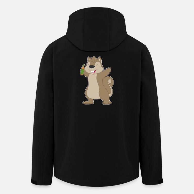 Bouteille de bière Écureuil - Veste softshell homme en polyester recyclé Stanley/Stella - noir