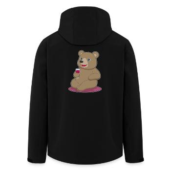 Bär Rotwein - Recycelte Männer Softshell-Jacke von Stanley/Stella - Schwarz - Hinten - AI Model Male 185 light (185cm)