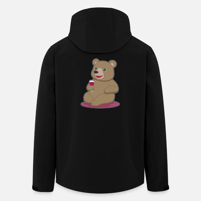 Vin rouge d’ours - Veste softshell homme en polyester recyclé Stanley/Stella - noir