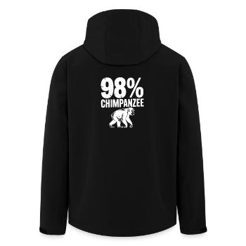 98% Chimpanzee - Men’s Recycled Softshell Jacket by Stanley/Stella - black - Back - AI Model Male 185 light (185cm)