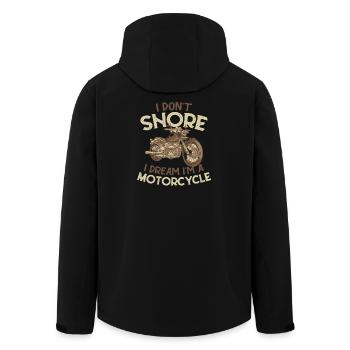 I Don't Snore, I Dream I'm a Motorcycle - Men’s Recycled Softshell Jacket by Stanley/Stella - black - Back - AI Model Male 185 light (185cm)