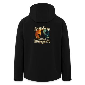 Heureux, fuligineux, coquins | Ramoneur - Veste softshell homme en polyester recyclé Stanley/Stella - noir - Dos - AI Model Male 185 light (185cm)