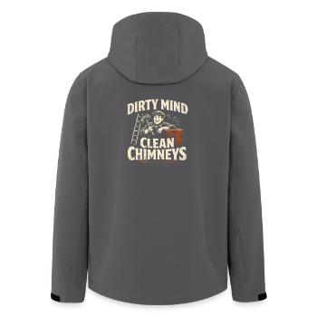Dirty Thoughts | Chimney Sweep Humor - Men’s Recycled Softshell Jacket by Stanley/Stella - black - Back - AI Model Male 185 light (185cm)