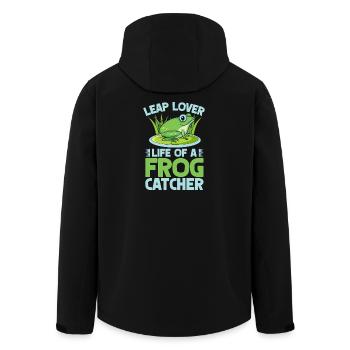 Frog Catcher Leap Lover Frog - Men’s Recycled Softshell Jacket by Stanley/Stella - black - Back - AI Model Male 185 light (185cm)