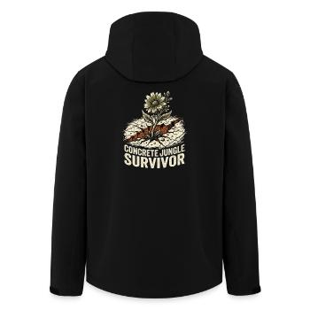 Jungle Survivor Guerrilla Gardening - Recycelte Männer Softshell-Jacke von Stanley/Stella - Schwarz - Hinten - AI Model Male 185 light (185cm)