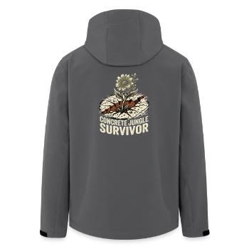 Jungle Survivor Guerrilla Gardening - Recycelte Männer Softshell-Jacke von Stanley/Stella - Anthrazit - Hinten - AI Model Male 185 light (185cm)