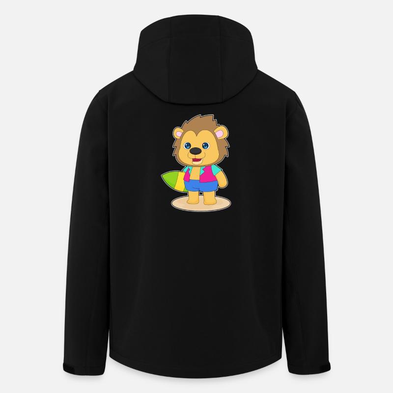 Löwe Surfen Surfbrett Sommer - Recycelte Männer Softshell-Jacke von Stanley/Stella - Schwarz