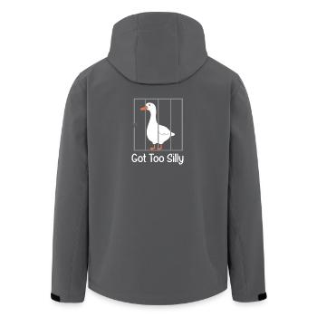 Wurde zu albern, Gans - Recycelte Männer Softshell-Jacke von Stanley/Stella - Schwarz - Hinten - AI Model Male 185 light (185cm)