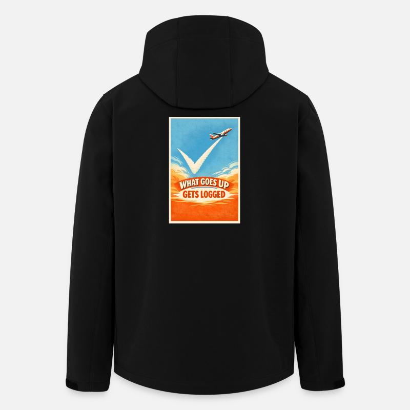 Was hochgeht wird geloggt | Plane Spotter - Recycelte Männer Softshell-Jacke von Stanley/Stella - Schwarz