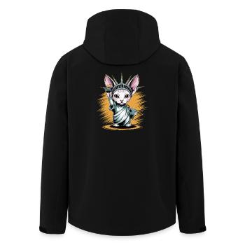 Œuvres d’art de la statue de la Liberté du Chat Sphinx - Veste softshell homme en polyester recyclé Stanley/Stella - noir - Dos - AI Model Male 185 light (185cm)
