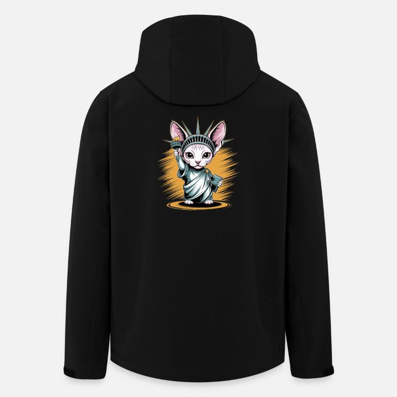 Œuvres d’art de la statue de la Liberté du Chat Sphinx - Veste softshell homme en polyester recyclé Stanley/Stella - noir