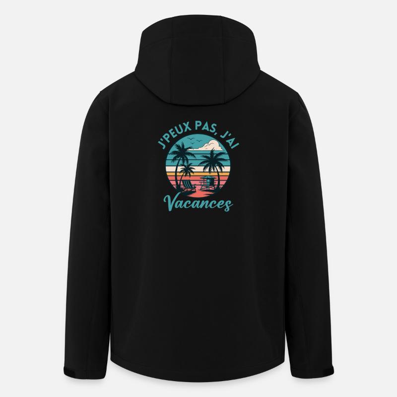 Vacance Palmiers Coucher Soleil - Veste softshell homme en polyester recyclé Stanley/Stella - noir