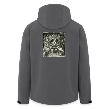 Katze Geblitzt - Recycelte Männer Softshell-Jacke von Stanley/Stella - Schwarz - Hinten - AI Model Male 185 light (185cm)