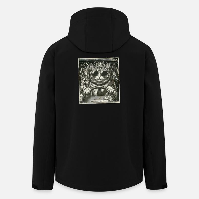 Katze Geblitzt - Recycelte Männer Softshell-Jacke von Stanley/Stella - Schwarz