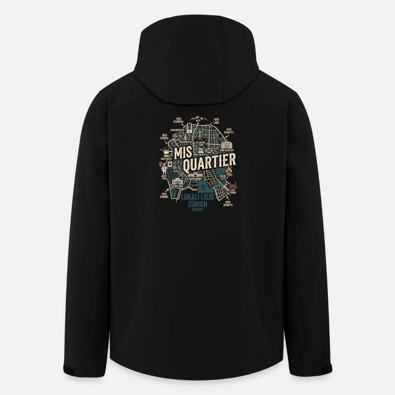 Quartier Zürich - Recycelte Männer Softshell-Jacke von Stanley/Stella - Schwarz