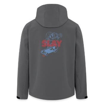 Slay Skateboard  - Recycelte Männer Softshell-Jacke von Stanley/Stella - Schwarz - Hinten - AI Model Male 185 light (185cm)