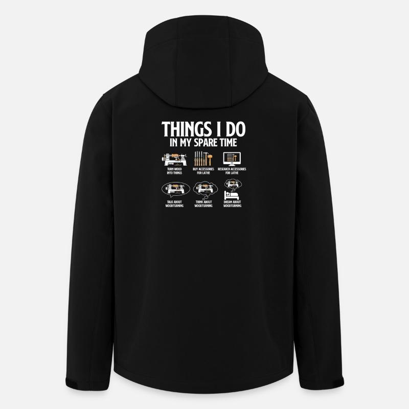 Holzdrehen-Freizeit-Drehkammer-Humor - Recycelte Männer Softshell-Jacke von Stanley/Stella - Schwarz