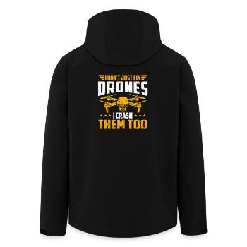 I Fly Drones I Crash Them Too Humor - Men’s Recycled Softshell Jacket by Stanley/Stella - black - Back - AI Model Male 185 light (185cm)