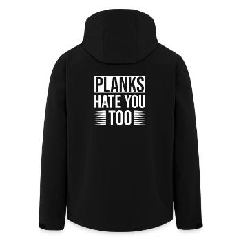 Gym Junkies Planks Hate You Too Calisthenics - Recycelte Männer Softshell-Jacke von Stanley/Stella - Schwarz - Hinten - AI Model Male 185 light (185cm)