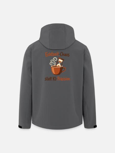 KI-Chaos Kaffee Human Design - Recycelte Männer Softshell-Jacke von Stanley/Stella - Schwarz