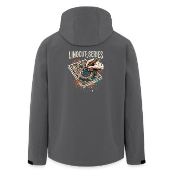 Linocut Series - Recycelte Männer Softshell-Jacke von Stanley/Stella - Schwarz - Hinten - AI Model Male 185 light (185cm)