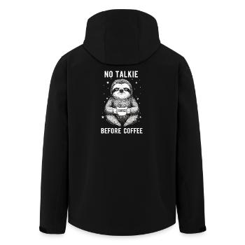 Pas de conversation devant le paresseux amateur de café - Veste softshell homme en polyester recyclé Stanley/Stella - noir - Dos - AI Model Male 185 light (185cm)