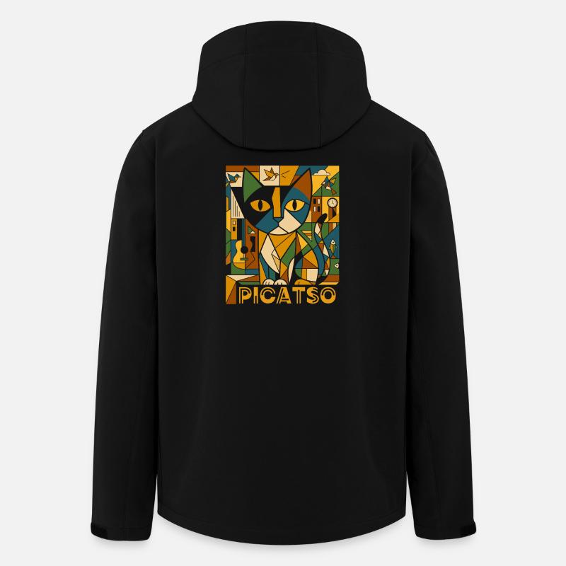 PiCATso – Kubistische Katzenkünstlerin - Recycelte Männer Softshell-Jacke von Stanley/Stella - Schwarz