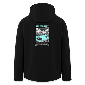 Edinburgh Castle by the Sea - Men’s Recycled Softshell Jacket by Stanley/Stella - black - Back - AI Model Male 185 light (185cm)