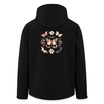 Papillon monarque Bohème Cottagecore - Veste softshell homme en polyester recyclé Stanley/Stella - noir - Dos - AI Model Male 185 light (185cm)