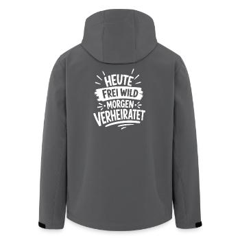 Morgen Verheiratet JGA - Recycelte Männer Softshell-Jacke von Stanley/Stella - Anthrazit - Hinten - AI Model Male 185 light (185cm)