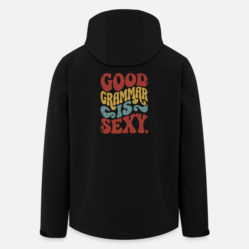 Gute Grammatik ist Sexy - Recycelte Männer Softshell-Jacke von Stanley/Stella - Schwarz
