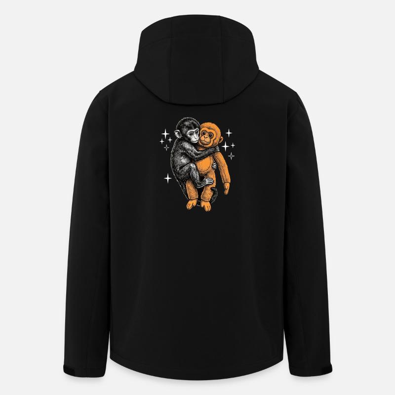 Bébé Singe Coup de Poing - Veste softshell homme en polyester recyclé Stanley/Stella - noir