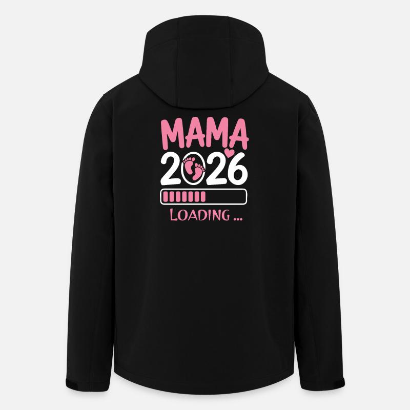 Mama 2026 Schwanger - Recycelte Männer Softshell-Jacke von Stanley/Stella - Schwarz