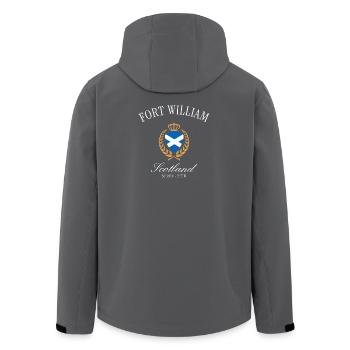 Fort William Schottland Wappen – Reise Souvenir - Recycelte Männer Softshell-Jacke von Stanley/Stella - Schwarz - Hinten - AI Model Male 185 light (185cm)