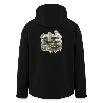 Lost in Jungle Modern Villa - Men’s Recycled Softshell Jacket by Stanley/Stella - black - Back - AI Model Male 185 light (185cm)