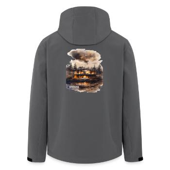 Lakeside Inferno Modern House - Men’s Recycled Softshell Jacket by Stanley/Stella - black - Back - AI Model Male 185 light (185cm)