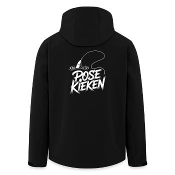 Angler Pose Design - Recycelte Männer Softshell-Jacke von Stanley/Stella - Schwarz - Hinten - AI Model Male 185 light (185cm)