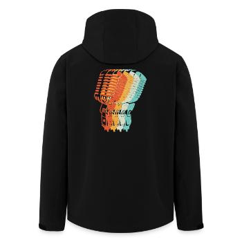 Musik Retro Mikrofon Dj Schlagermusik - Recycelte Männer Softshell-Jacke von Stanley/Stella - Schwarz - Hinten - AI Model Male 185 light (185cm)