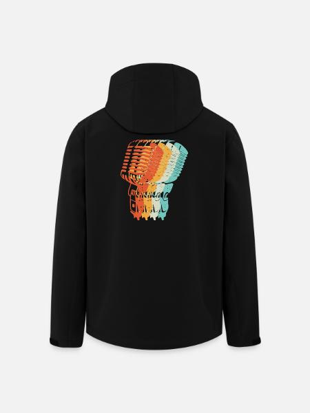 Music Retro Microphone Dj Schlager Music - Men’s Recycled Softshell Jacket by Stanley/Stella - black