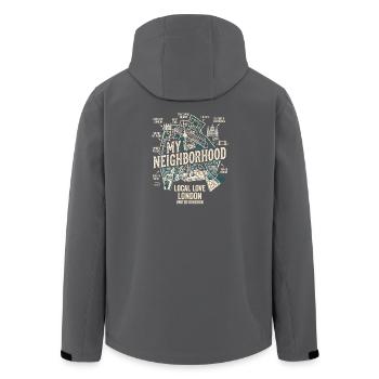 London My Neighborhood - Men’s Recycled Softshell Jacket by Stanley/Stella - black - Back - AI Model Male 185 light (185cm)