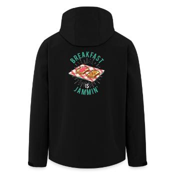 Breakfast Is Jammin Funny Breakfast Bread Marble - Men’s Recycled Softshell Jacket by Stanley/Stella - black - Back - AI Model Male 185 light (185cm)