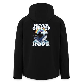 Never give up Hope  - Recycelte Männer Softshell-Jacke von Stanley/Stella - Schwarz - Hinten - AI Model Male 185 light (185cm)