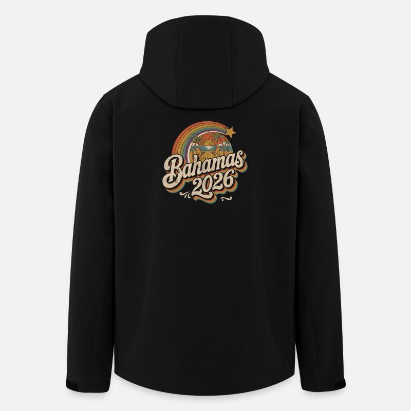 Bahamas 2026 Retro Sunset - Recycelte Männer Softshell-Jacke von Stanley/Stella - Schwarz