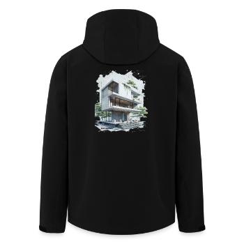 Fancy Geometry Modern House - Men’s Recycled Softshell Jacket by Stanley/Stella - black - Back - AI Model Male 185 light (185cm)