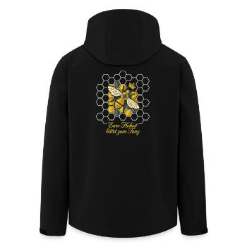 Abeille royale dans le nid d’abeille - Veste softshell homme en polyester recyclé Stanley/Stella - noir - Dos - AI Model Male 185 light (185cm)