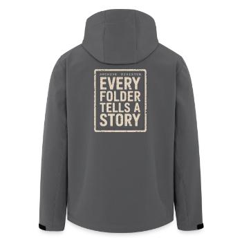 Chaque dossier raconte une histoire Archive Imprimée - Veste softshell homme en polyester recyclé Stanley/Stella - charbon - Dos - AI Model Male 185 light (185cm)