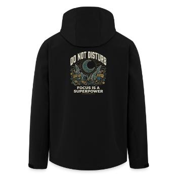 Focus Expert - Men’s Recycled Softshell Jacket by Stanley/Stella - black - Back - AI Model Male 185 light (185cm)