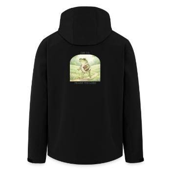 Auf, Um Den Herrn Zu Preisen Christ Frosch - Recycelte Männer Softshell-Jacke von Stanley/Stella - Schwarz - Hinten - AI Model Male 185 light (185cm)