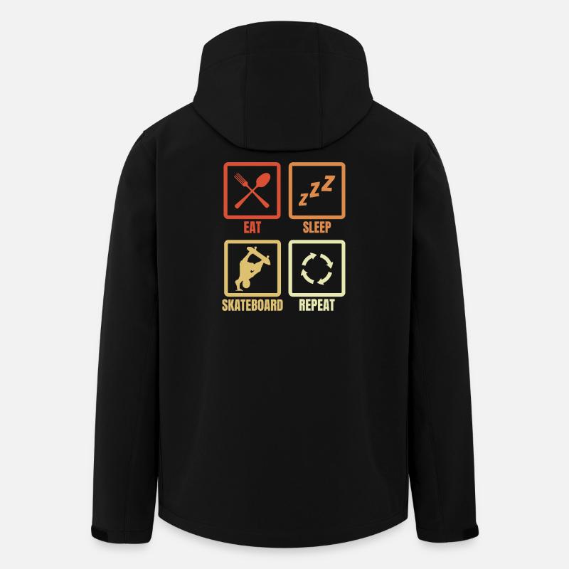Eat Sleep Skateboard Repeat - Men’s Recycled Softshell Jacket by Stanley/Stella - black